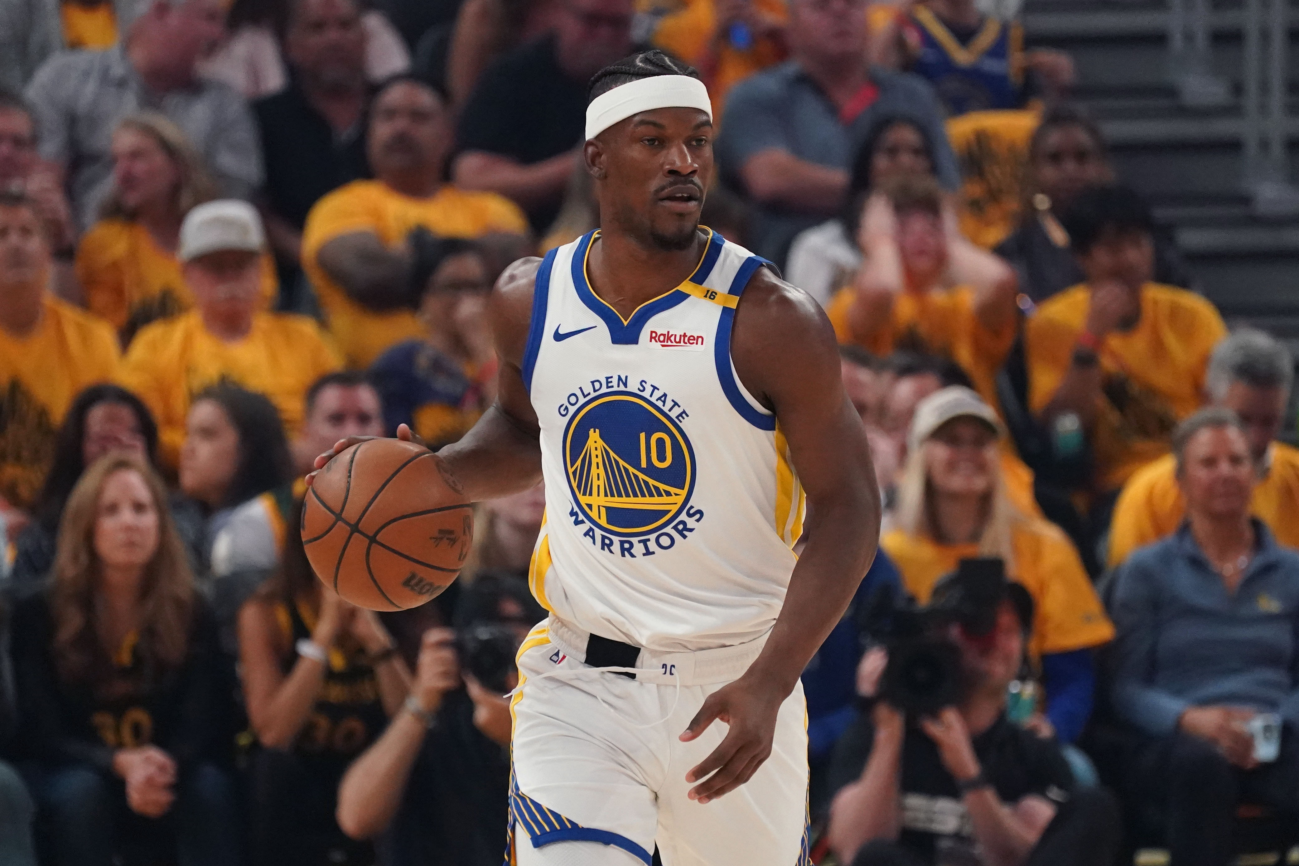 Jimmy Butler sends message to Warriors after Game 3 loss. (Photo: IMAGN)